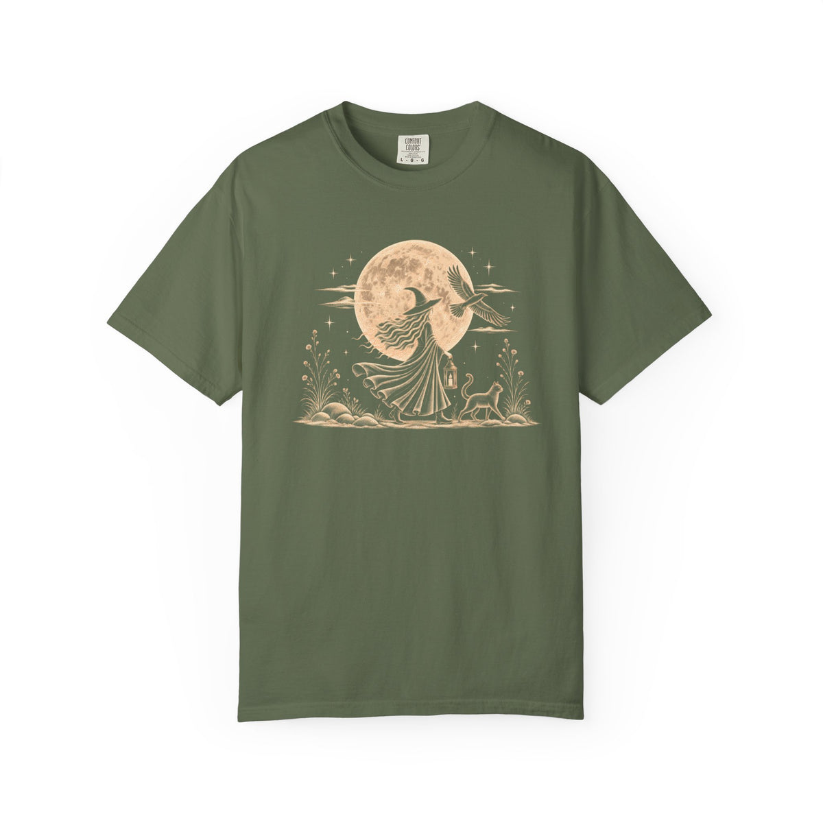 Mystical Moon Witch T-Shirt | Vintage Celestial Spiritual Feminist Tee