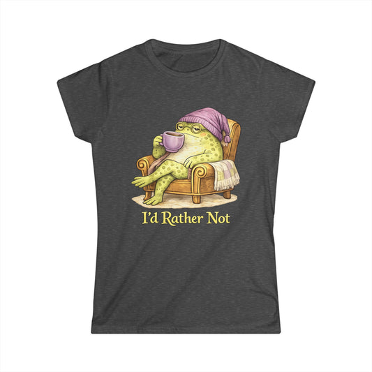 Funny Frog T-Shirt - I’d Rather Not  | Cottagecore Introvert Tee | Women’s Graphic Shirt