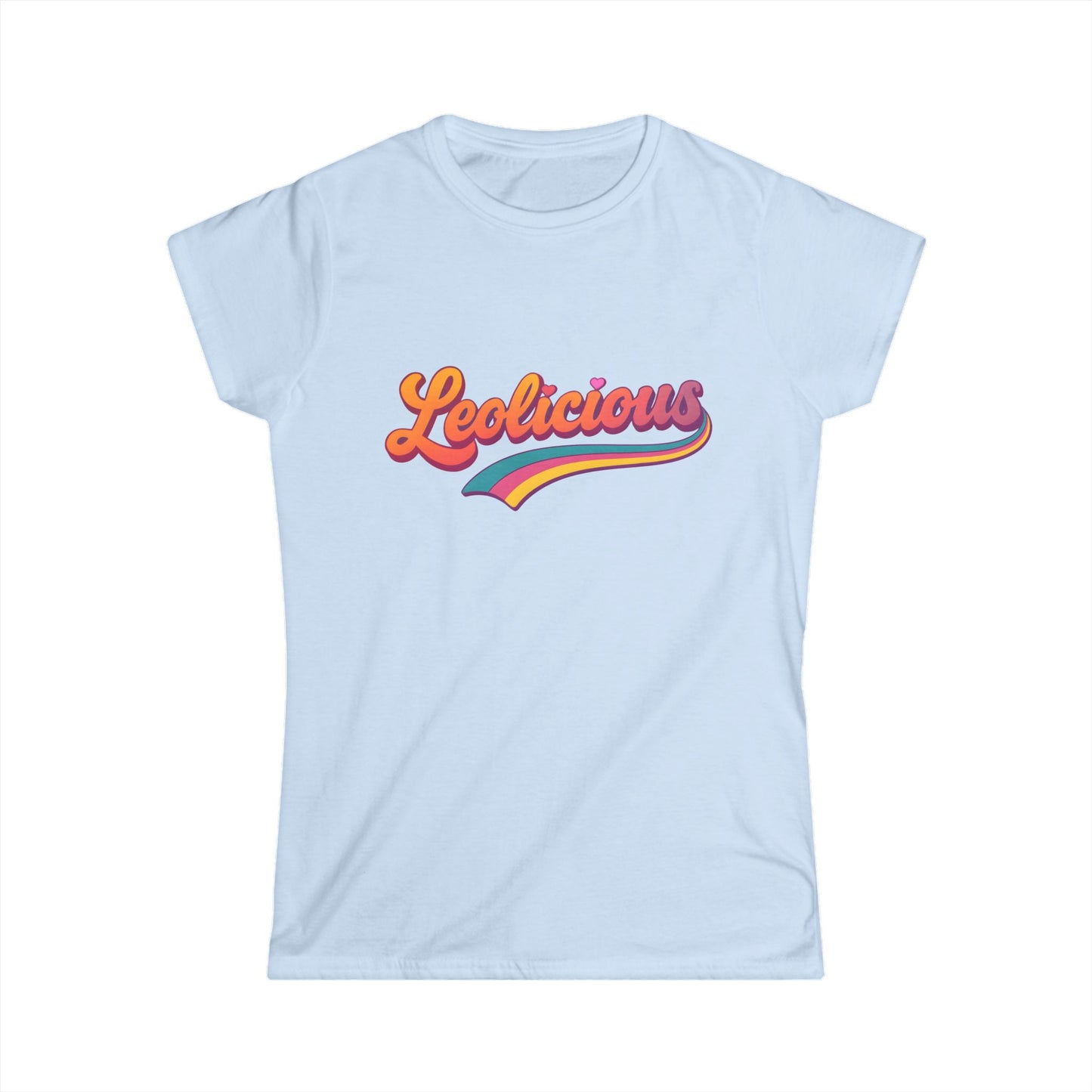 Leolicious Women’s Softstyle Tee – Empowering Retro Zodiac Colorful Shirt
