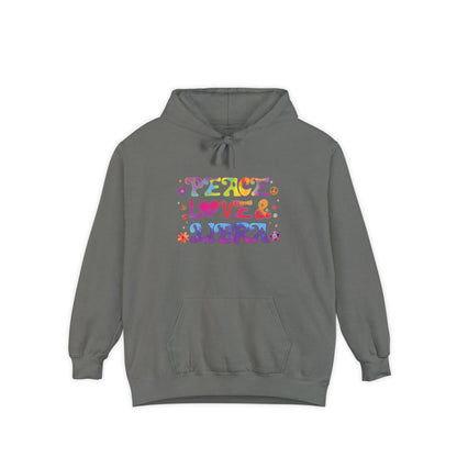 Peace Love & Libra Unisex Hoodie – Groovy Retro Comfort Colors Midweight Hoodie