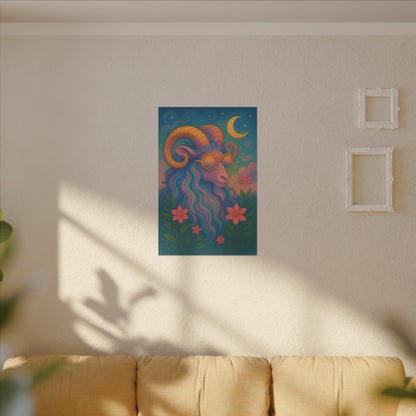 Aries Dream - Radiant Retro Ram Wall Art