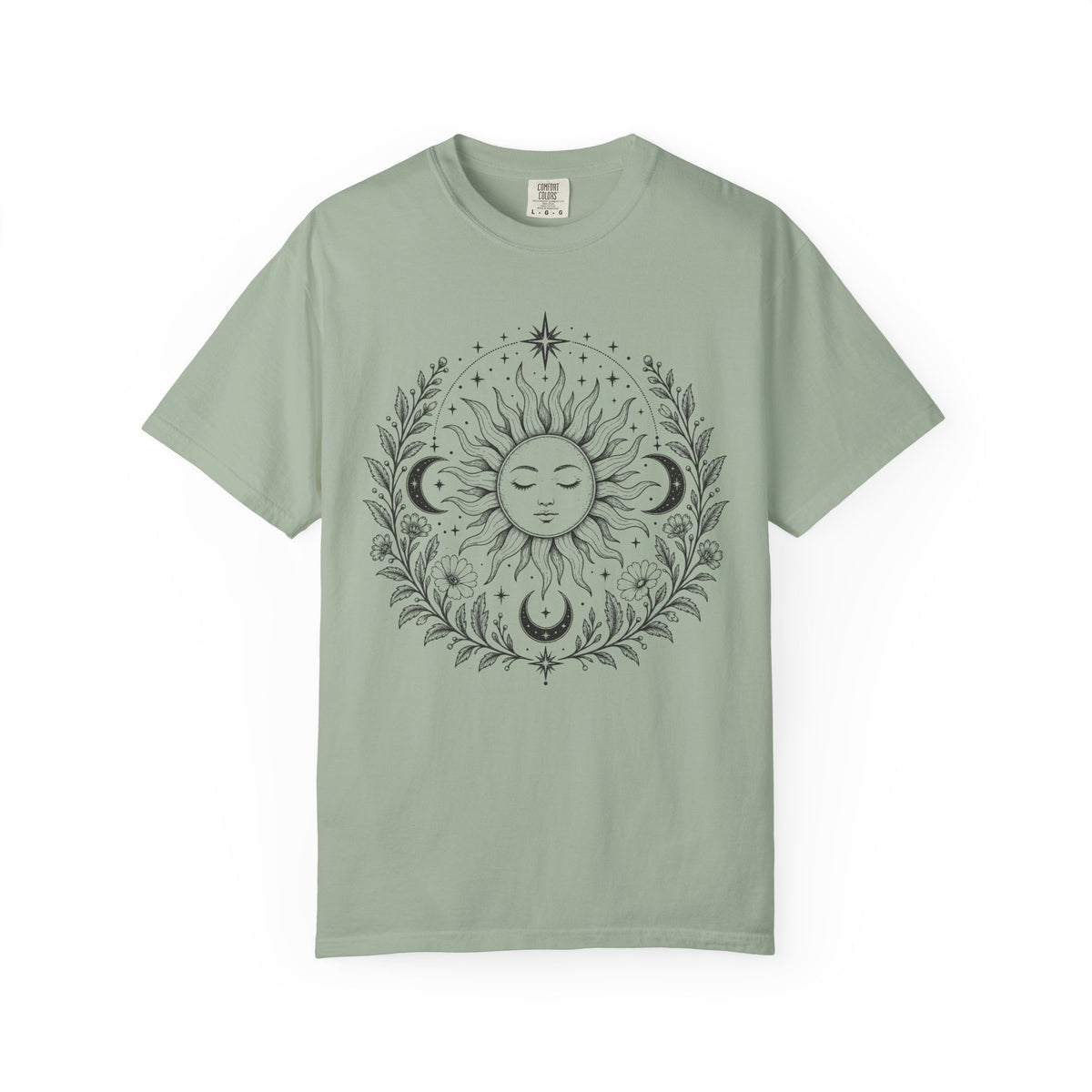 Boho Spiritual Sun and Floral Hippie Unisex T-Shirt
