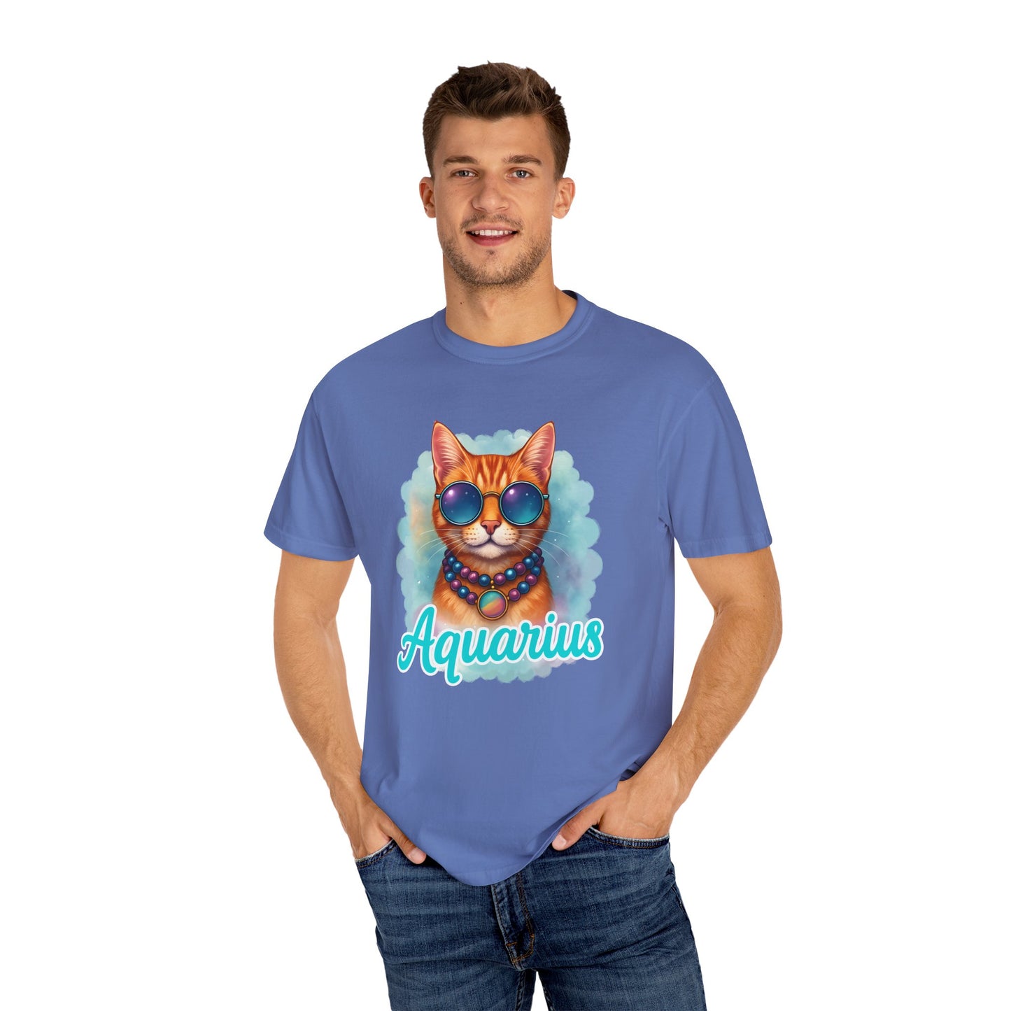 Aquarius – Colorful Cool Cat Zodiac Shirt