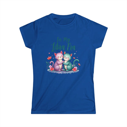 In My Libra Era Women’s Softstyle Tee – Empowering Zodiac Cat Shirt