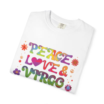 Peace Love & Virgo – Retro Hippie Zodiac Tee
