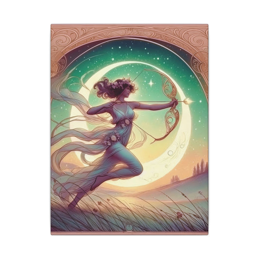 Artemis Rising – Celestial Archer Art Nouveau Wall Art