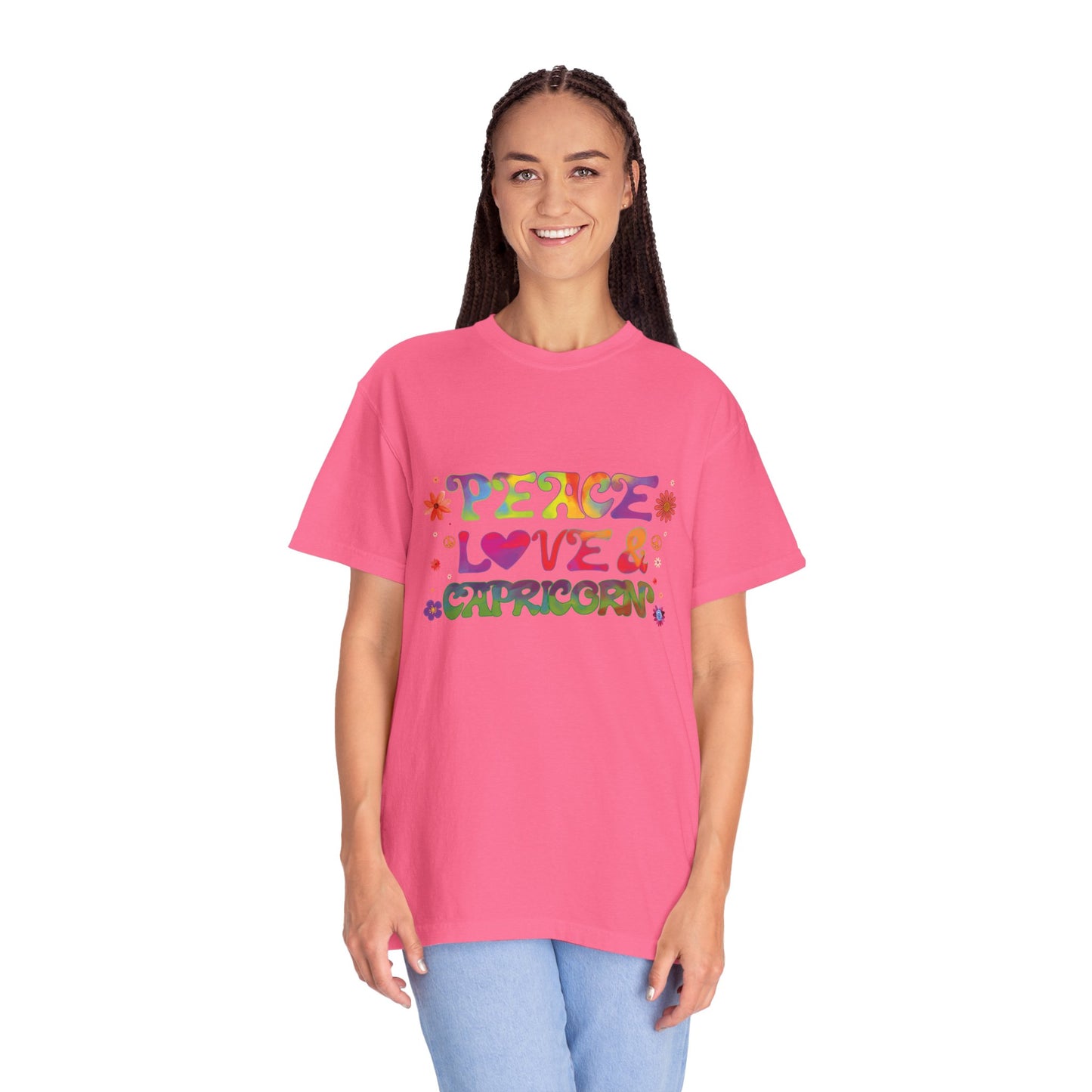 Peace Love & Capricorn – Groovy Hippie Zodiac Tee
