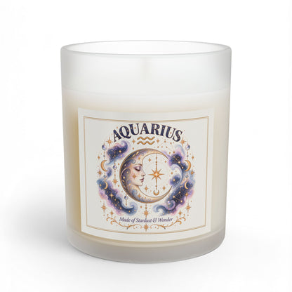 Cosmic Aquarius Zodiac Moon Astrology Celestial Aquarius Scented & Unscented Candle 11oz