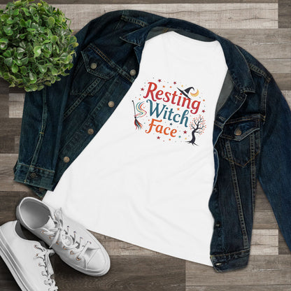 Resting Witch Face Women’s Relaxed Tee – Funny Magical Colorful Shirt