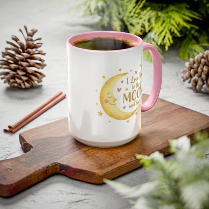 I Love You to the Moon and Back – Adorable Pink Accent Mug (11oz & 15oz)