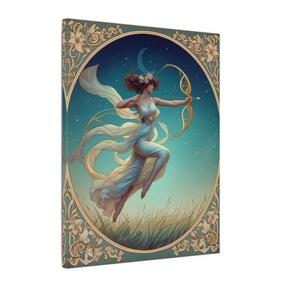 Artemis Under the Stars – Art Nouveau Goddess Wall Art