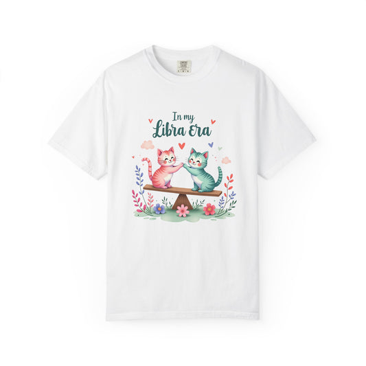 In My Libra Era Tee – Funny Colorful Zodiac Cat Shirt