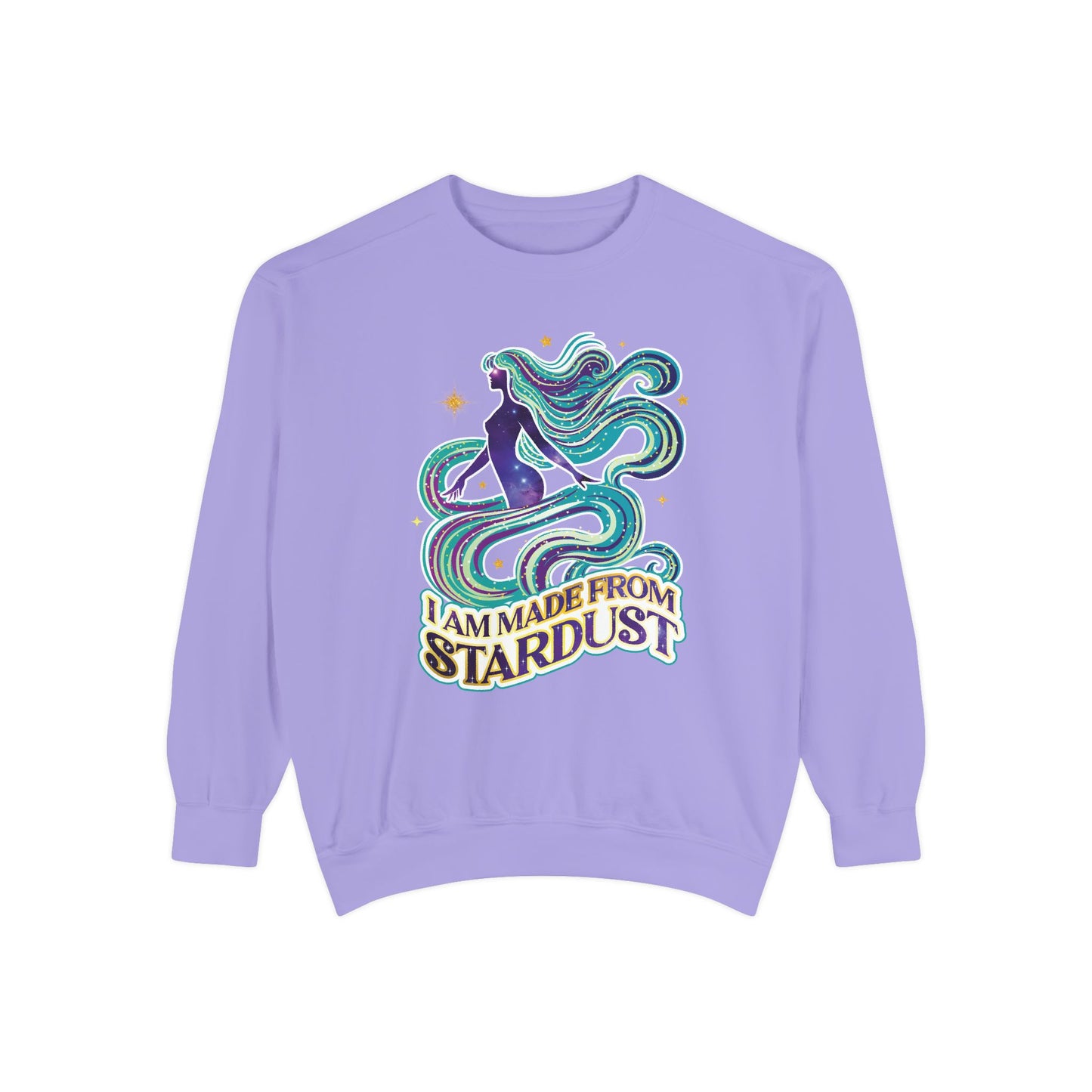 I Am Made From Stardust Unisex Crewneck – Empowering Celestial Comfort Colors Midweight Sweatshirt