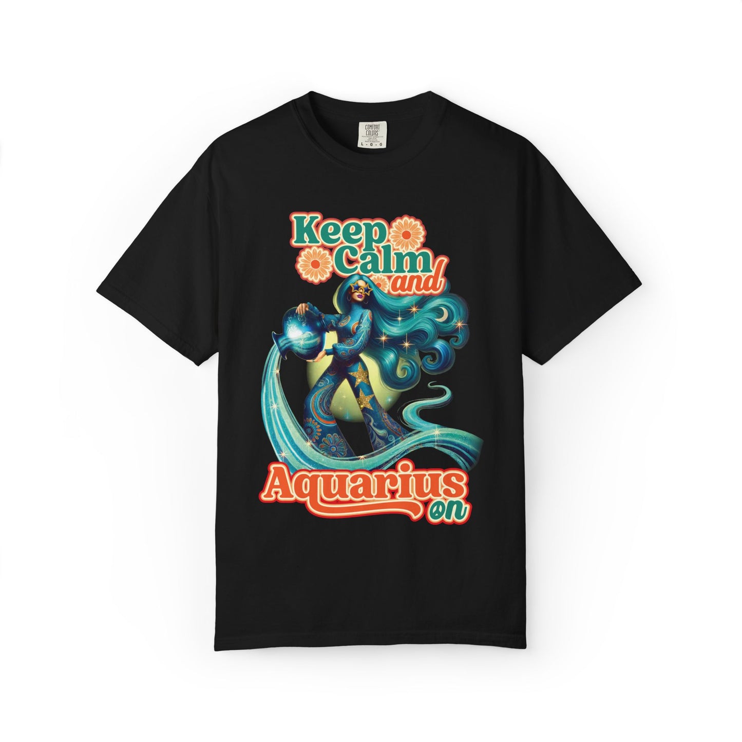 Keep Calm and Aquarius On – Retro Water Bearer Zodiac Tee