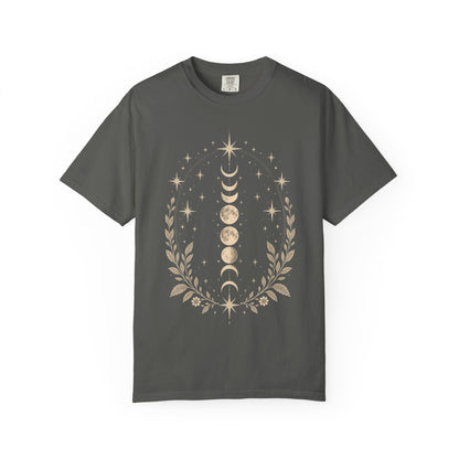Vintage Celestial Crescent Moon and Stars T-Shirt