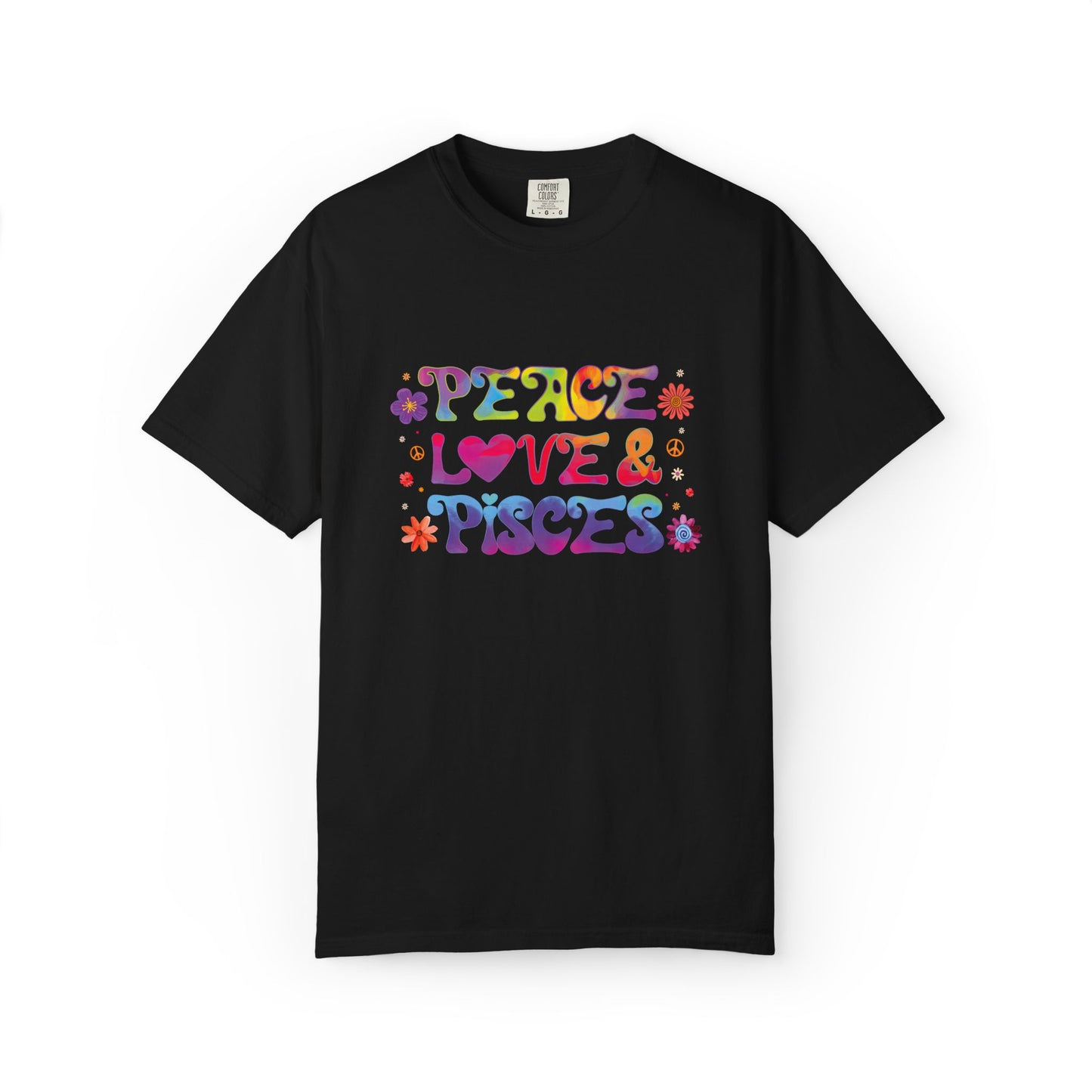 Peace Love & Pisces Tee – Retro Colorful Zodiac Shirt
