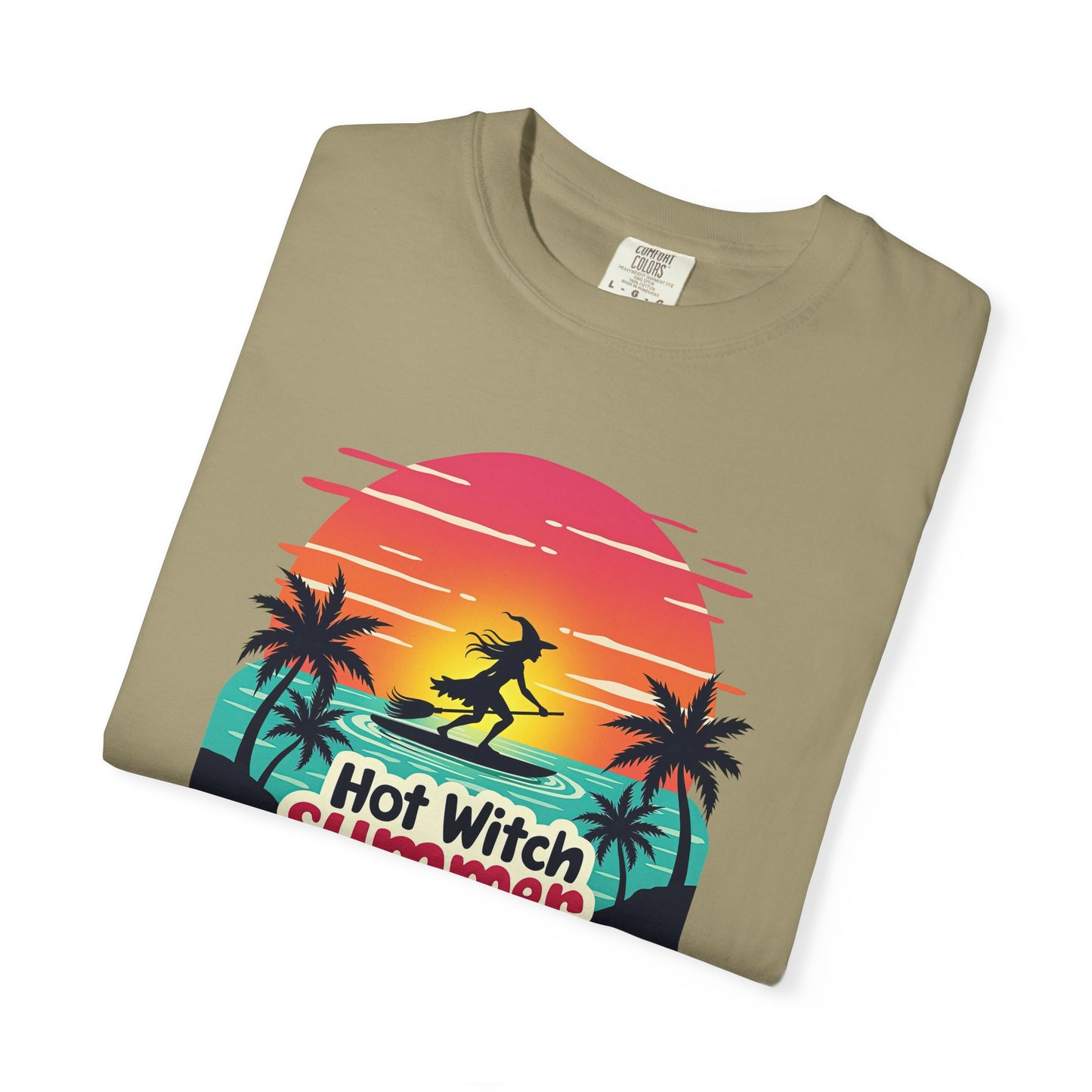 Hot Witch Summer - Surfing Retro Sunset Beach Tee