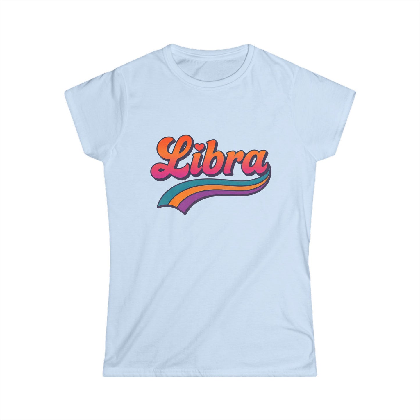 Libra Women’s Softstyle Tee – Empowering Retro Zodiac Colorful Shirt
