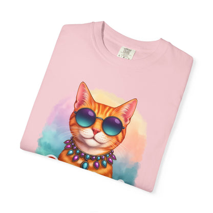 One Cool Cat  -  Funny Retro Groovy Cat Lover Tee
