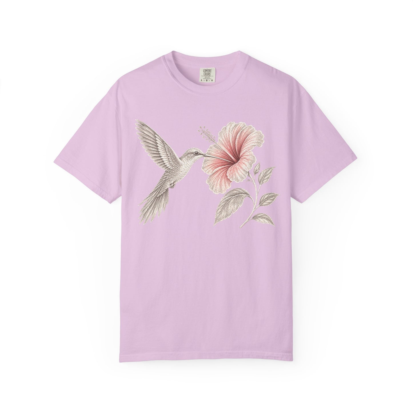 Vintage Hummingbird & Hibiscus Floral T-Shirt