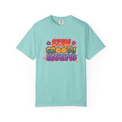 Stay Groovy Scorpio Tee – Groovy Flower Power Zodiac Shirt