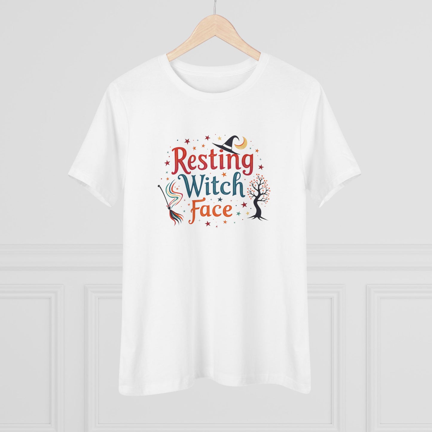 Resting Witch Face Women’s Relaxed Tee – Funny Magical Colorful Shirt