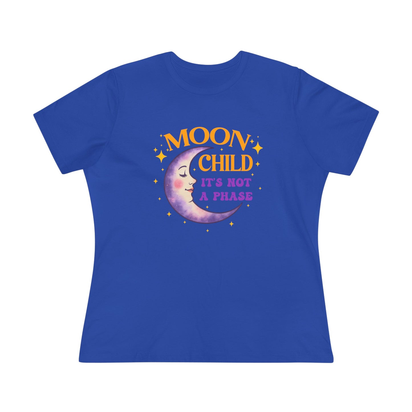 Moon Child It's Not A Phase Women’s Relaxed Tee – Empowering Celestial Colorful Shirt