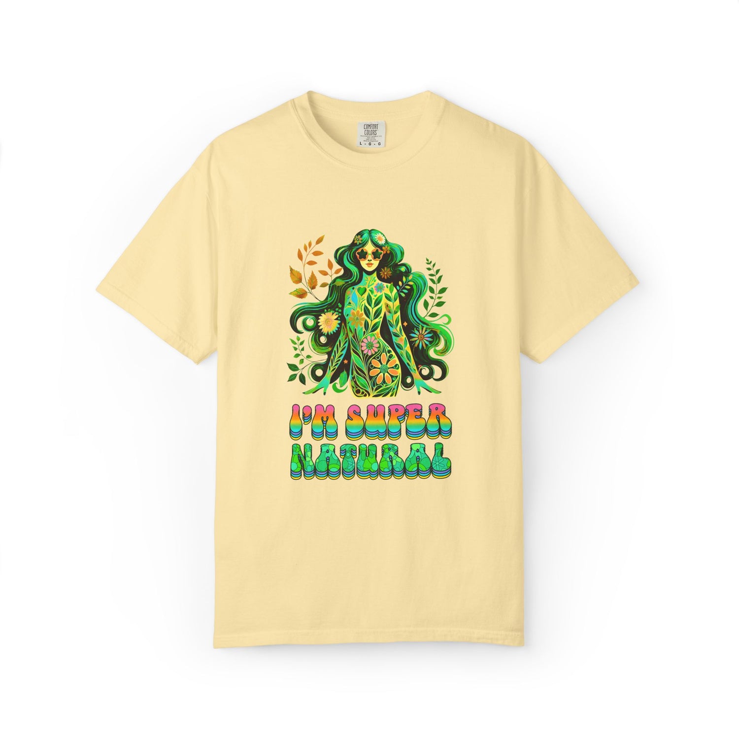 I’m Super Natural Colorful Retro Tee – Groovy Flower Power Goddess virgo t Shirt