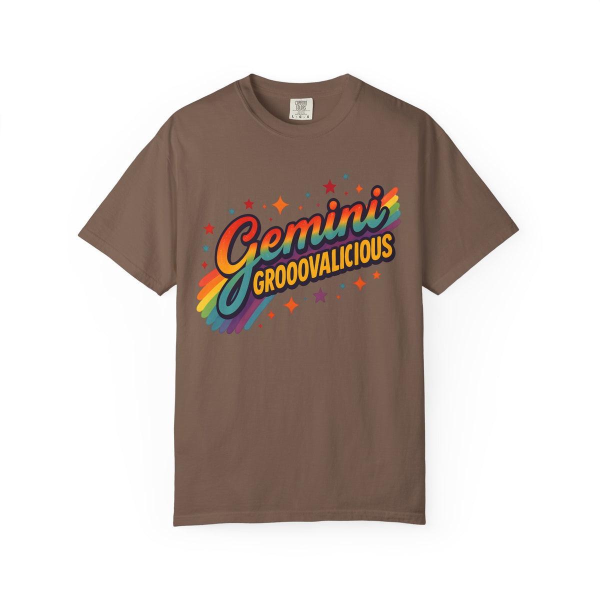 Gemini Groovalicious - Retro Disco Rainbow Zodiac Tee - Enchanted Sky
