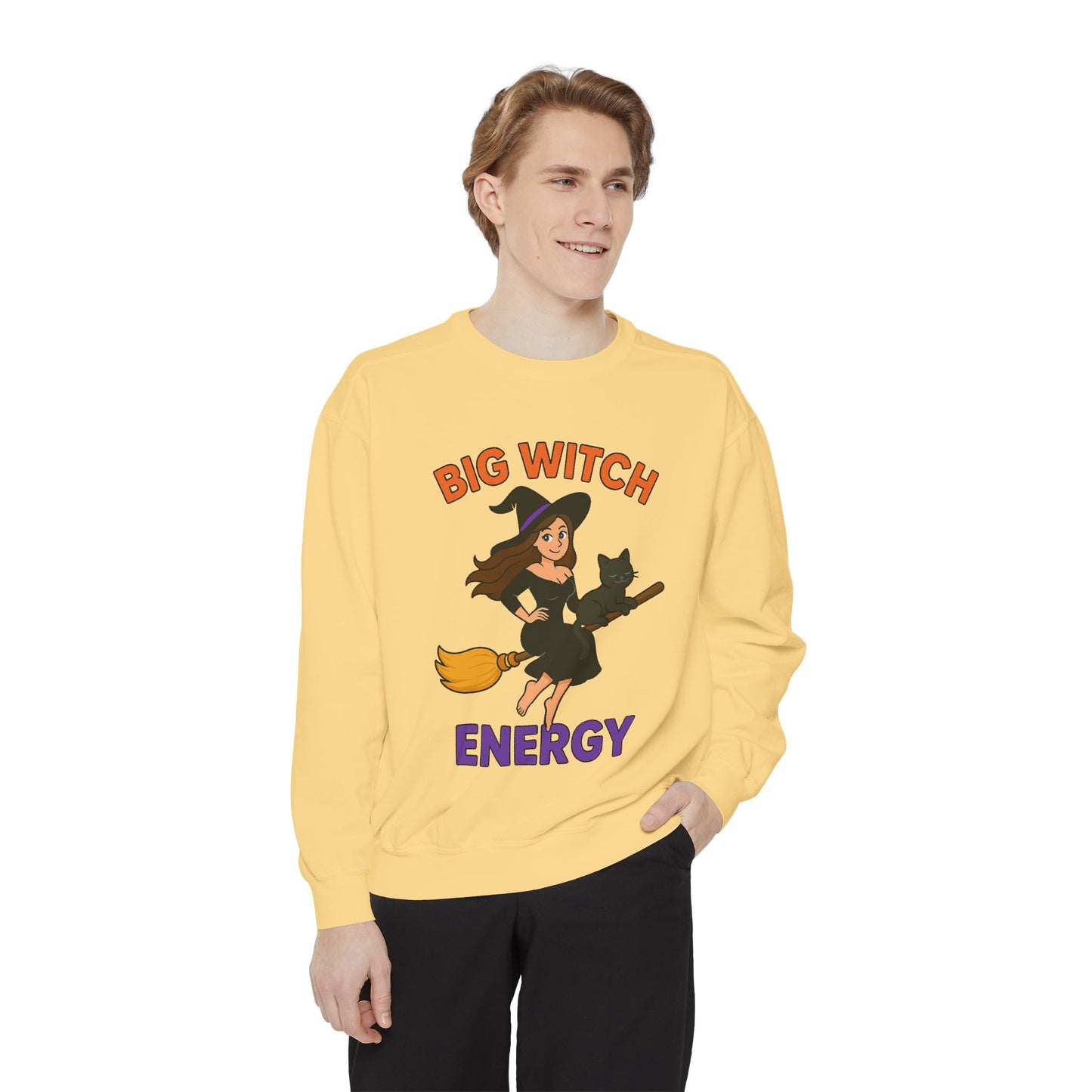 Big Witch Energy Sweatshirt – Funny Witch Cat Broom Pullover