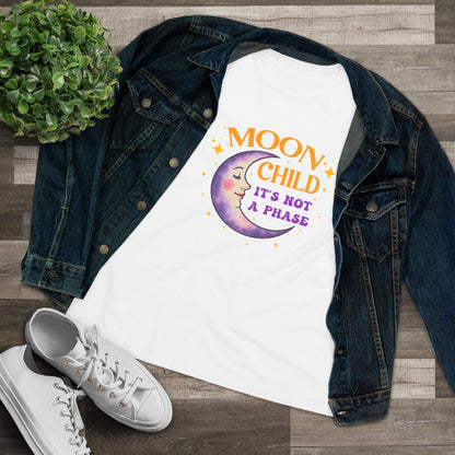 Moon Child It's Not A Phase Women’s Relaxed Tee – Empowering Celestial Colorful Shirt