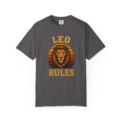 Leo Rules – Vintage Sunset Zodiac Tee