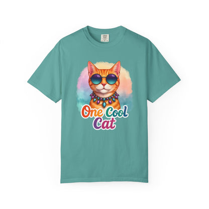 One Cool Cat  -  Funny Retro Groovy Cat Lover Tee