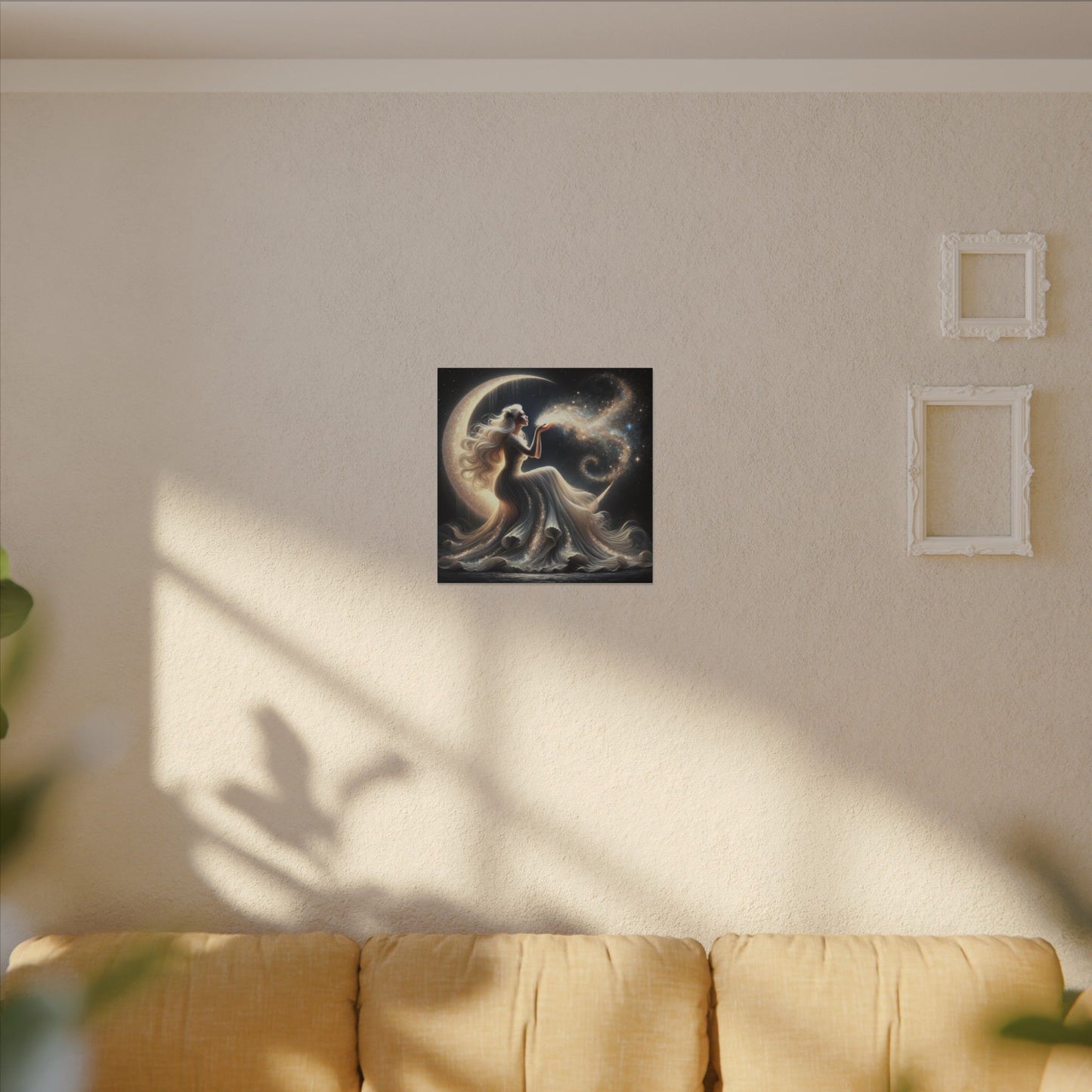 Stardust Wishes – Glamorous Moon Goddess Wall Art (Art Nouveau Inspired)