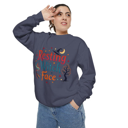 Resting Witch Face Sweatshirt – Retro Halloween Witch Pullover