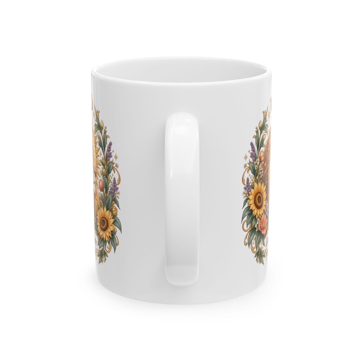 Lion Floral Coffee Mug | Leo Zodiac Mug