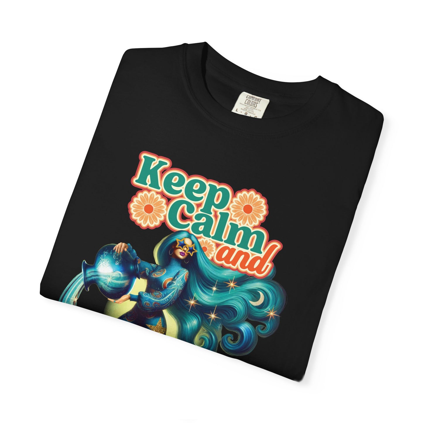 Keep Calm and Aquarius On – Retro Water Bearer Zodiac Tee