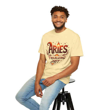 Aries Trailblazing Spirit Tee – Empowering Retro Zodiac Shirt