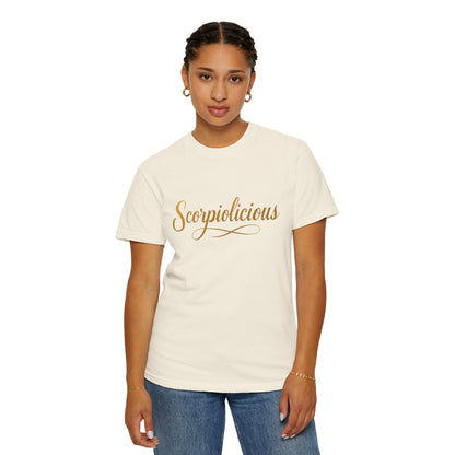 Scorpiolicious – Retro Script Scorpio Tee