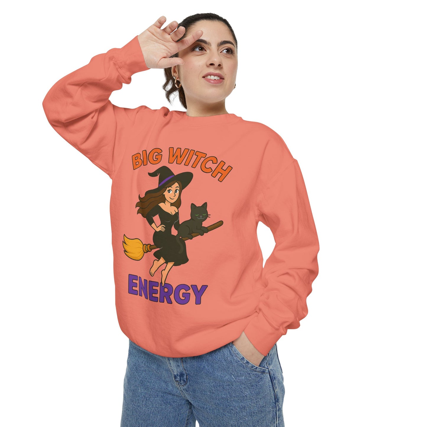 Big Witch Energy Sweatshirt – Funny Witch Cat Broom Pullover
