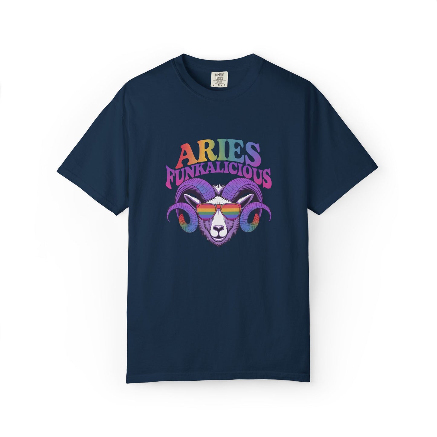Aries Funkalicious – Rainbow Retro Ram Zodiac Tee