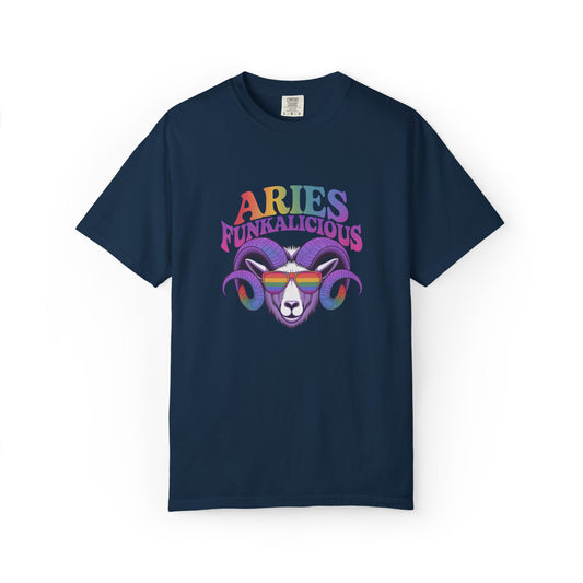 Aries Funkalicious – Rainbow Retro Ram Zodiac Tee