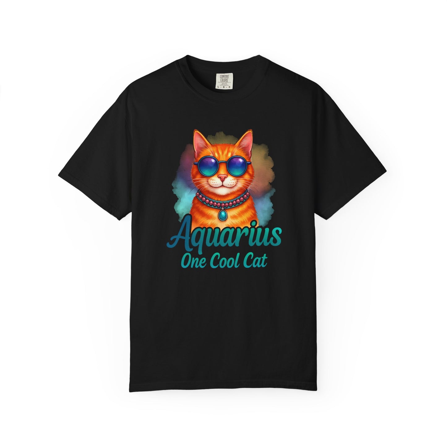 Aquarius One Cool Cat – Zodiac Kitty Vibes Tee