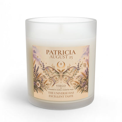 Moth Celestial Candle with Personalized Name and Birthdate