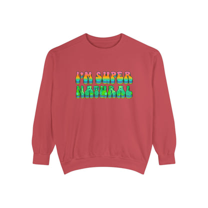 I’m Super Natural Unisex Crewneck – Empowering Retro Comfort Colors Midweight Sweatshirt