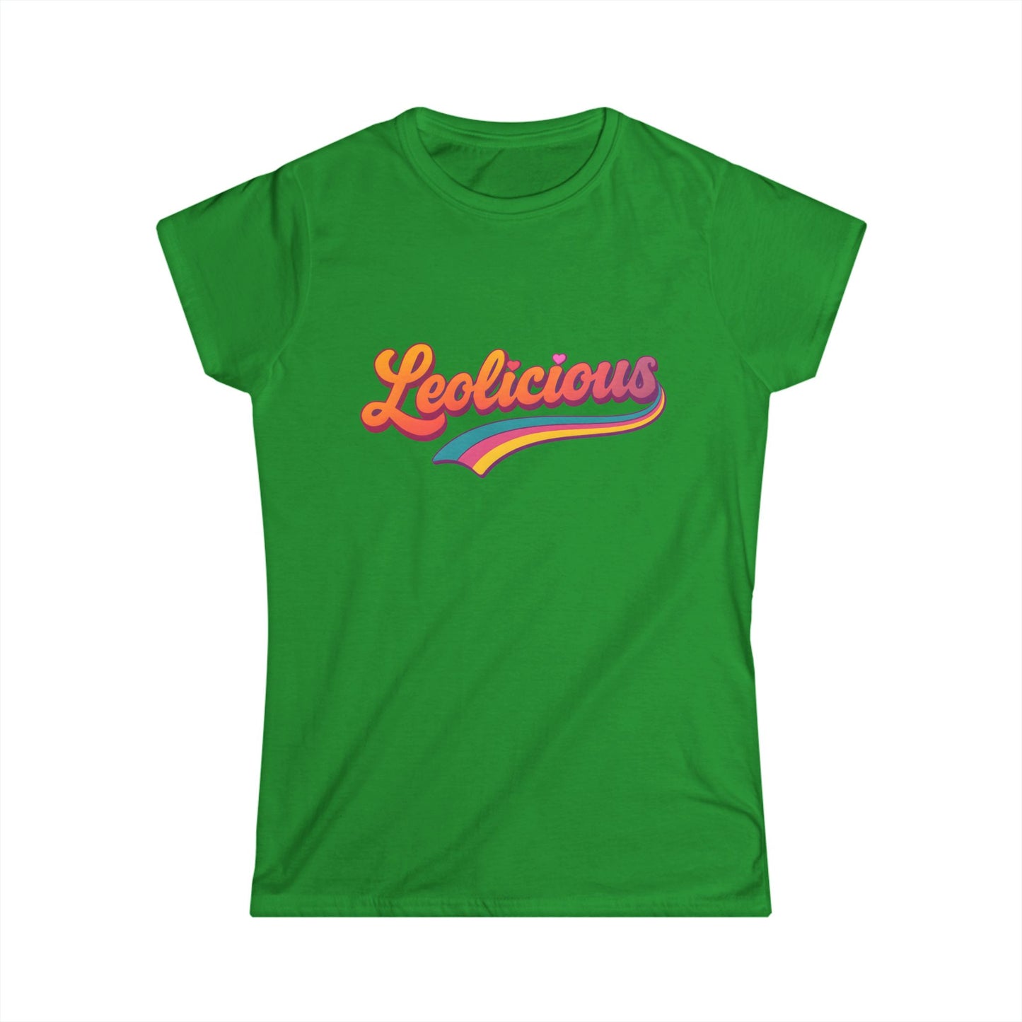 Leolicious Women’s Softstyle Tee – Empowering Retro Zodiac Colorful Shirt