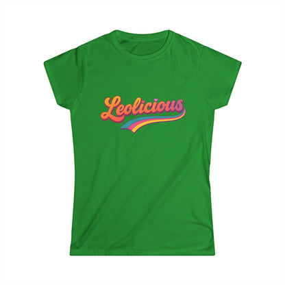 Leolicious Women’s Softstyle Tee – Empowering Retro Zodiac Colorful Shirt