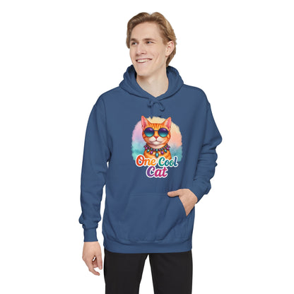 One Cool Cat Unisex Hoodie – Colorful Vibrant Comfort Colors Midweight Hoodie