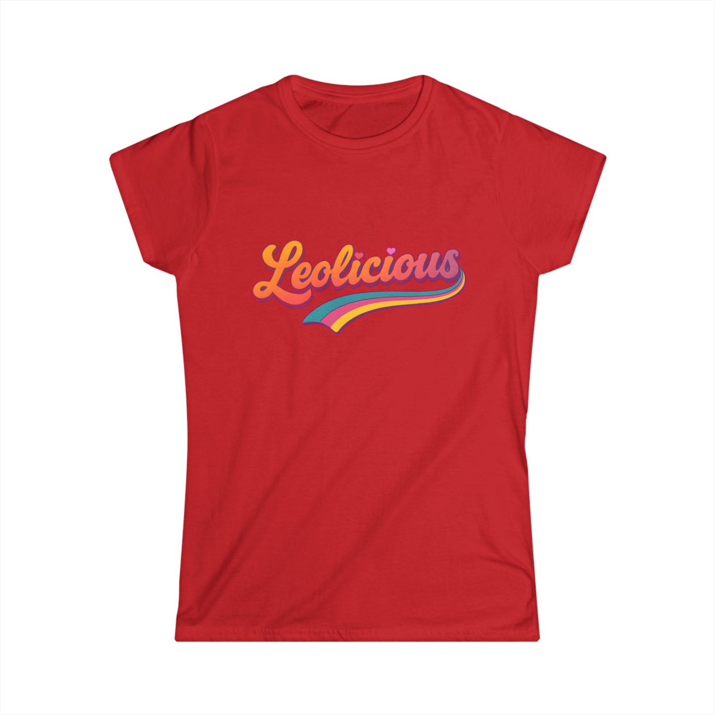 Leolicious Women’s Softstyle Tee – Empowering Retro Zodiac Colorful Shirt