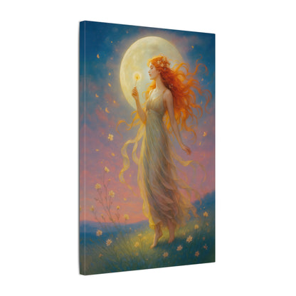 Moonlight Wishes – Luminous Goddess Wall Art (Art Nouveau Inspired)